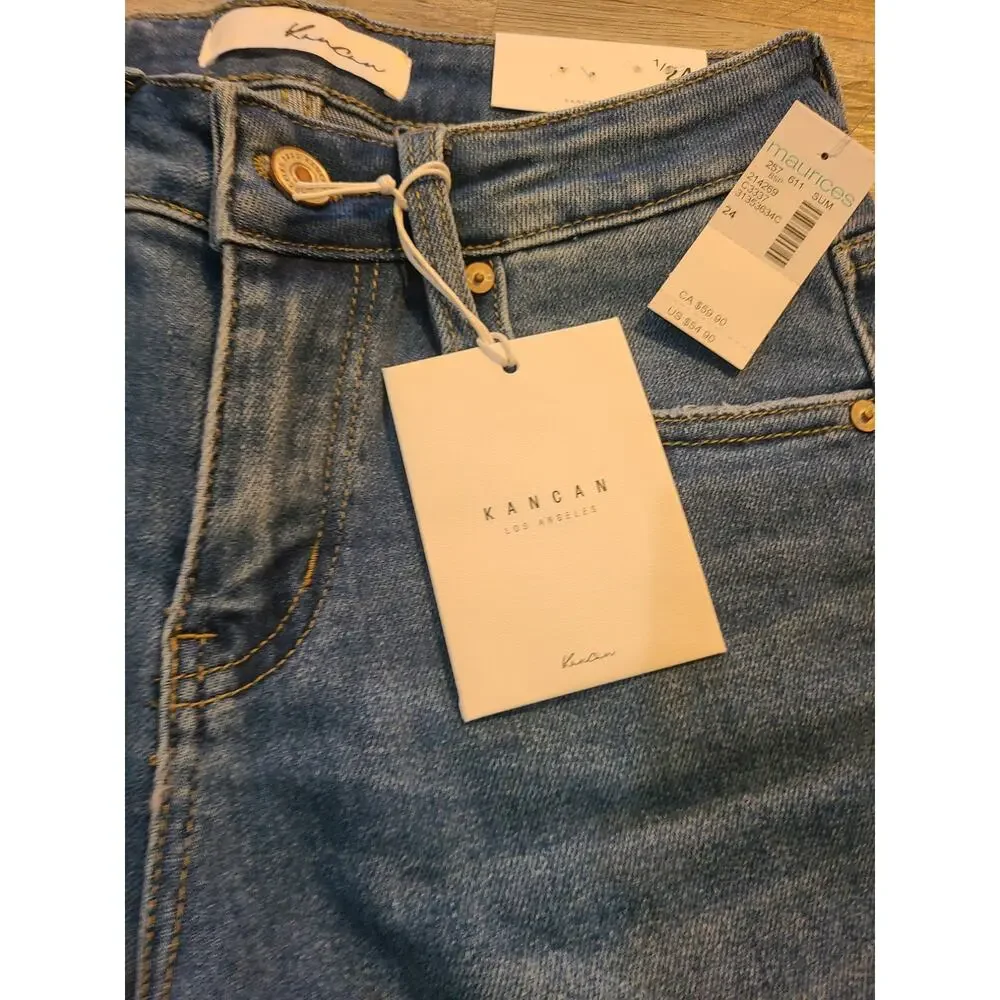 Kancan 1/24 junior's cut off denim long shorts new with tags